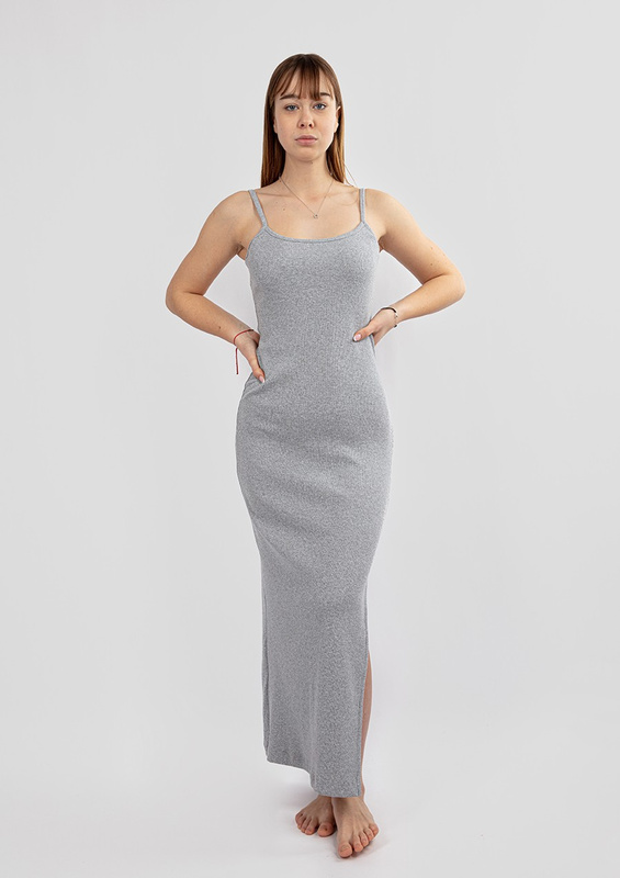 Dopasowana sukienka DK-K-P7 - czarny bawełna prążki - Dkaren