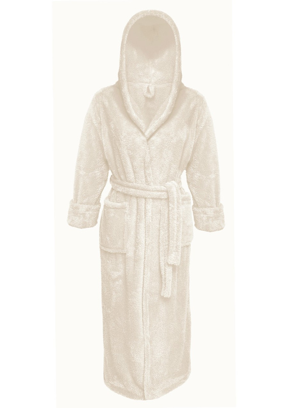 Puchaty szlafrok/ podomka męska z kapturem 130 czerwony- Dkaren