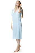 Niebieska koszula nocna Beatriz za kolano - Mewa 4112