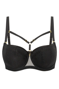 Czarny biustonosz ze zmysłowymi paskami VB-475 VENA