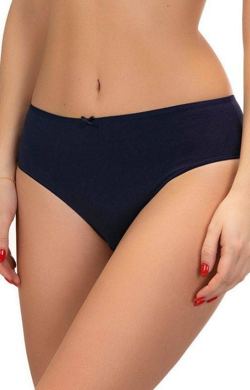 Czarne bawełniane gładkie figi damskie Lama - 400 Bikini