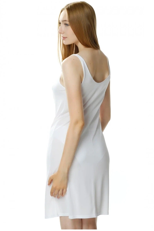 Jedwabna halka na ramiączkach Mewa 2208 Alice - biały