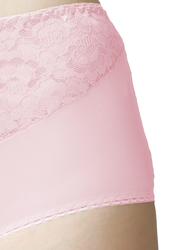 Figi damskie Liza wysoki stan z koronką kol. różowy - Mewa