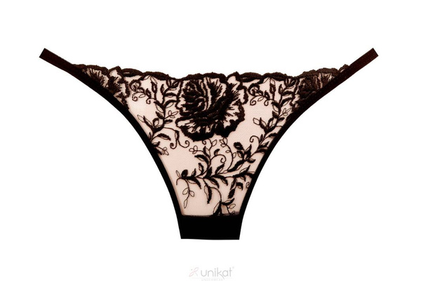 Stringi SASKIA czarny beż - Unikat