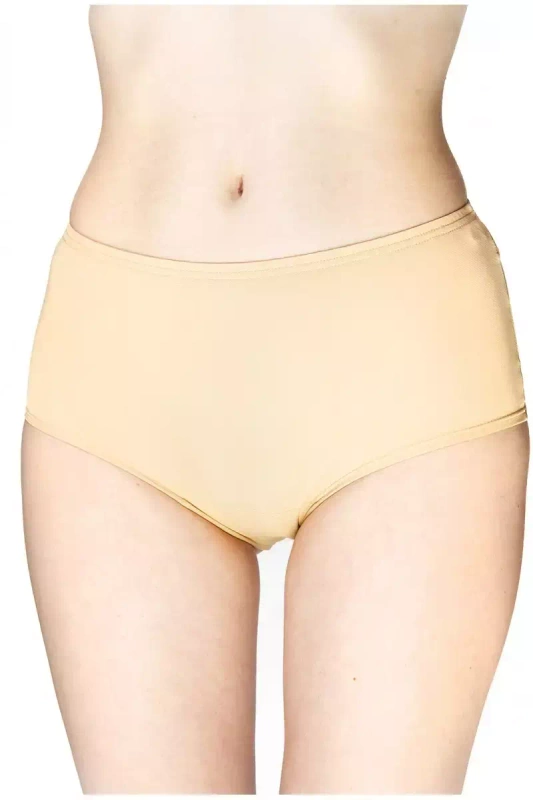Klasyczne beżowe majtki damskie z wciąganą gumką Mewa 6340 Eliza