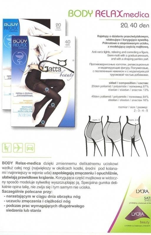Ułatwiające krążenie rajstopy Gatta Body Relax - 20den