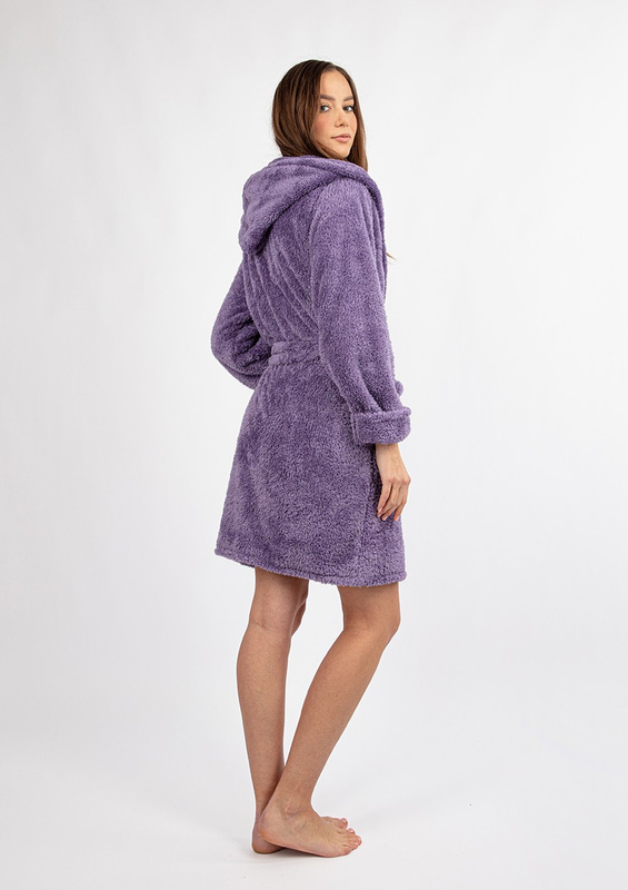 Puchaty szlafrok/ podomka DIANA- śliwka Dkaren