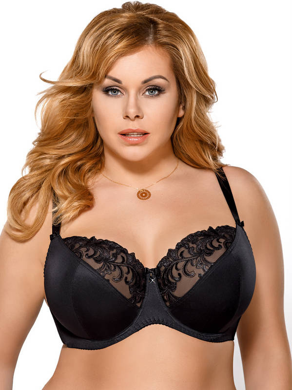 K378 biustonosz miękki BIG czarny VICTORIA - Gorsenia