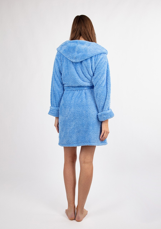 Puchaty szlafrok/ podomka DIANA- ciemny niebieski Dkaren
