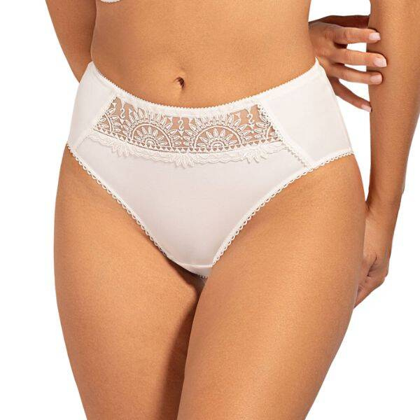 Kremowe figi z delikatną koronką Unikat NEVA