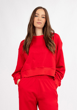 Bawełniana bluza dresowa DK-K-B23 - czerwień Dkaren