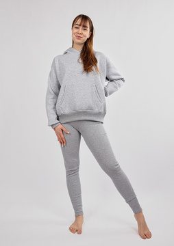 Komplet Oseye - szary bawełna gruba i prążki - Dkaren