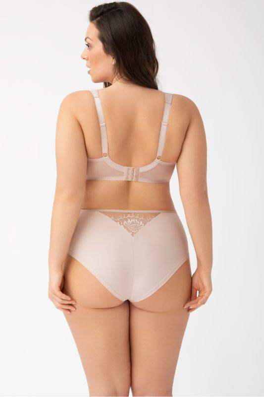 Pełne beżowe figi z ozdobnymi wstawkami Gorsenia K648 ALICANTE