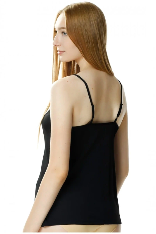 Dopasowana koszulka na ramiaczkach Mewa / 2280 Nicole - czarna