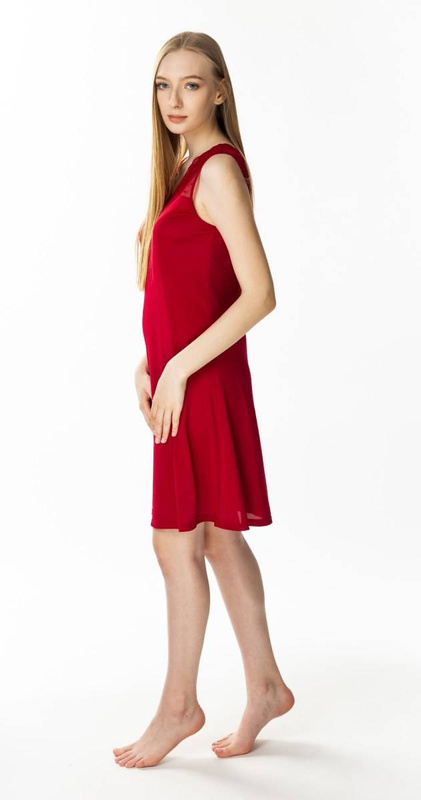 Koszula nocna z koronkowym dekoltem i plecami Mewa 6374 Paula