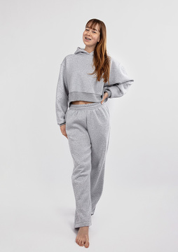 Ciepły komplet dresowy, bawełniany Dk-k-b15 szary Dkaren