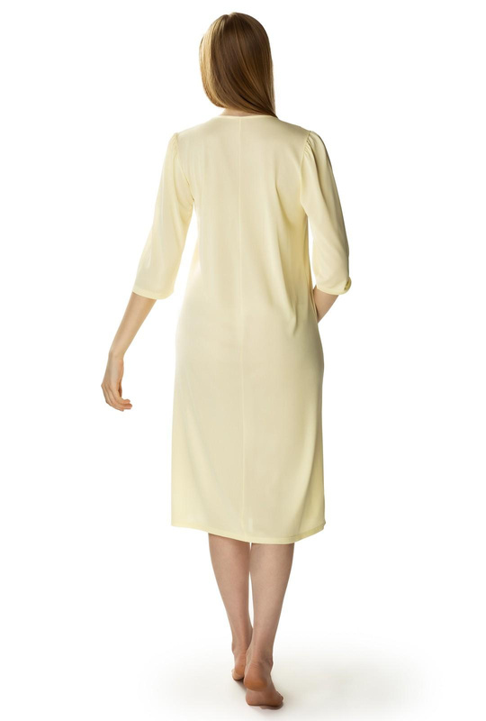 Długa koszula nocna Diana z ładnym dekoltem kremowy - Mewa