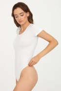 Białe body damskie z krótkim rękawkiem Gatta 