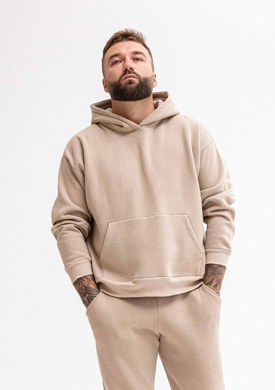 Sportowa bluza męska z kapturem DK-K-B14 męska - czarny bawełna gruba - Dkaren