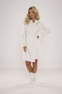 Szlafrok w urocze kropki De Lafense 546 Melanie KREMOWY