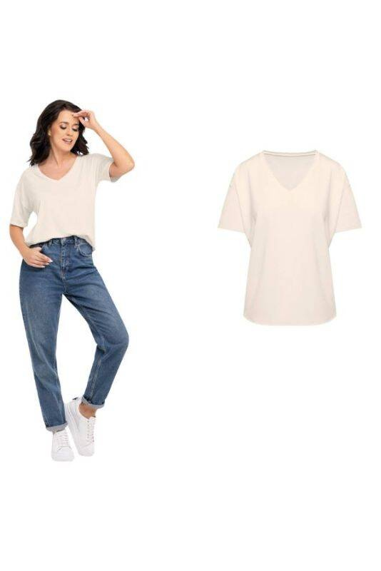 Luźna koszulka damska Babell PATTY WANILIA
