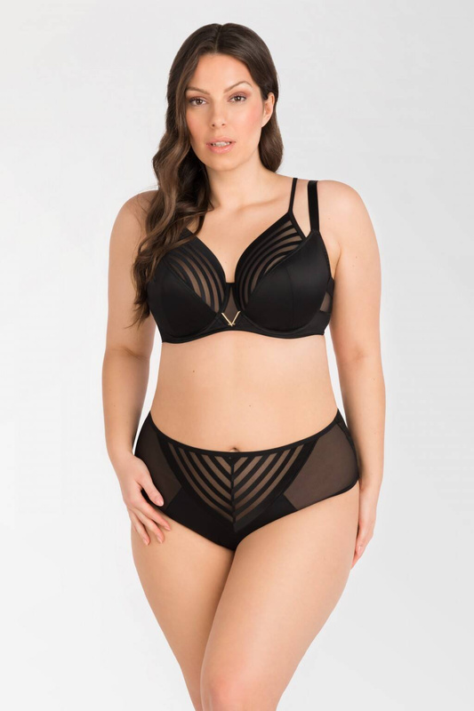 Czarny miękki biustonosz podwójne ramiączka Gorsenia K810 YOKO