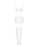 Biały prześwitujący bodystocking Obsessive G330