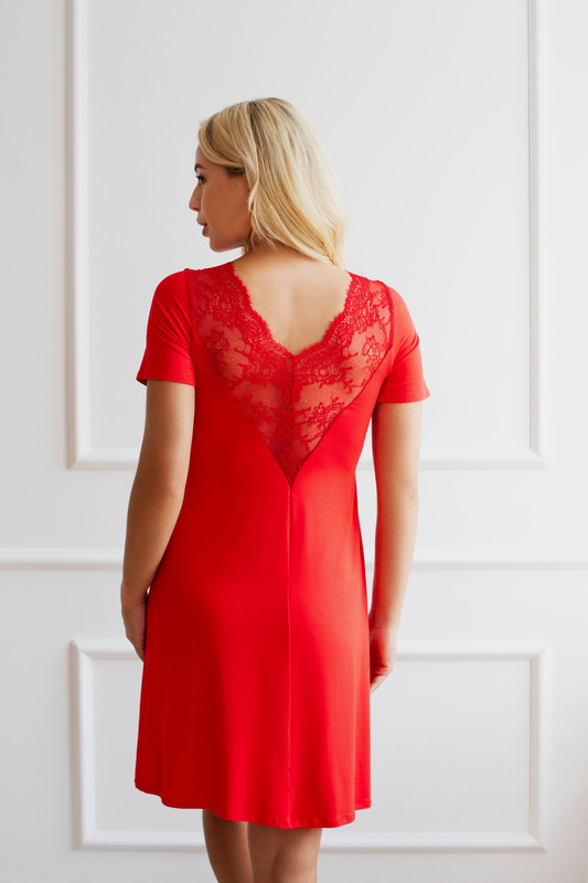 Koronkowa czerwona koszula nocna Babella SIMONE