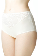 Figi damskie Liza wysoki stan z koronką kol. ecru - Mewa