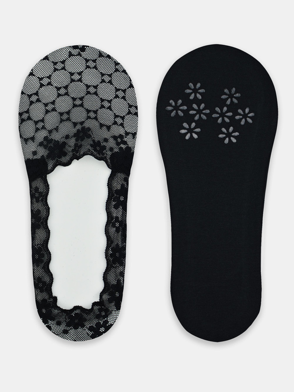 Stopki niskie koronka silikon ABS czarne Noviti SN053