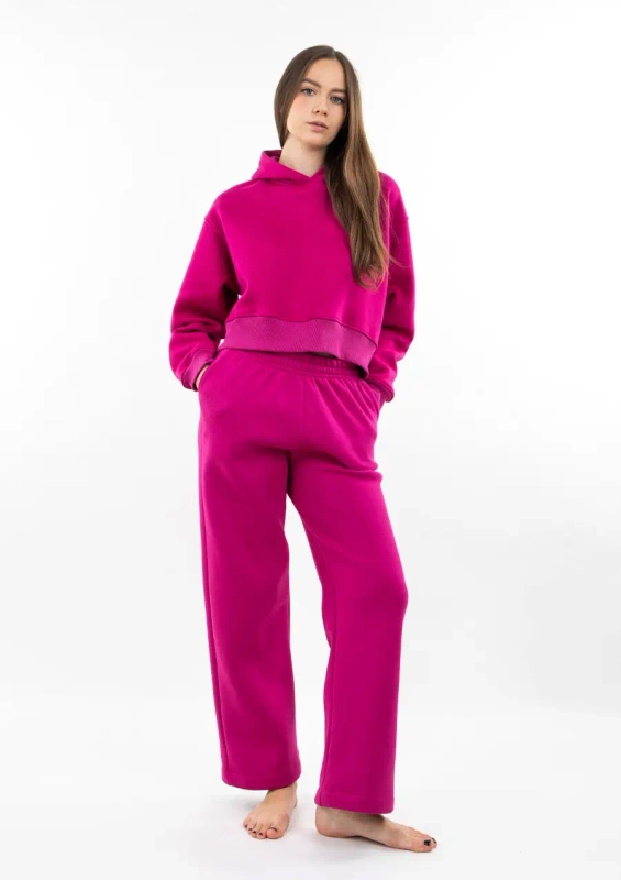 Ciepły komplet dresowy, bawełniany Dk-k-b15 róż Dkaren