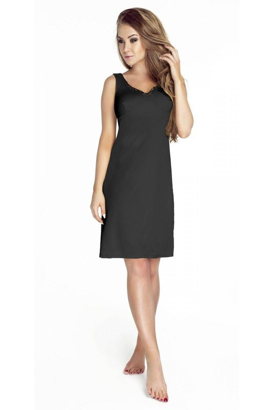 Czarna halka damska Mewa / 1094 Adela z jedwabiu Vistex