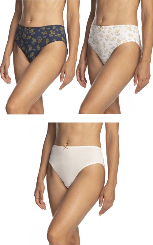 Bawełniane figi damskie Lama 3-pak Bikini - mieszane kolory