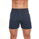 Granatowe i niebieskie luźne bokserki we wzorek Cornette Comfort
