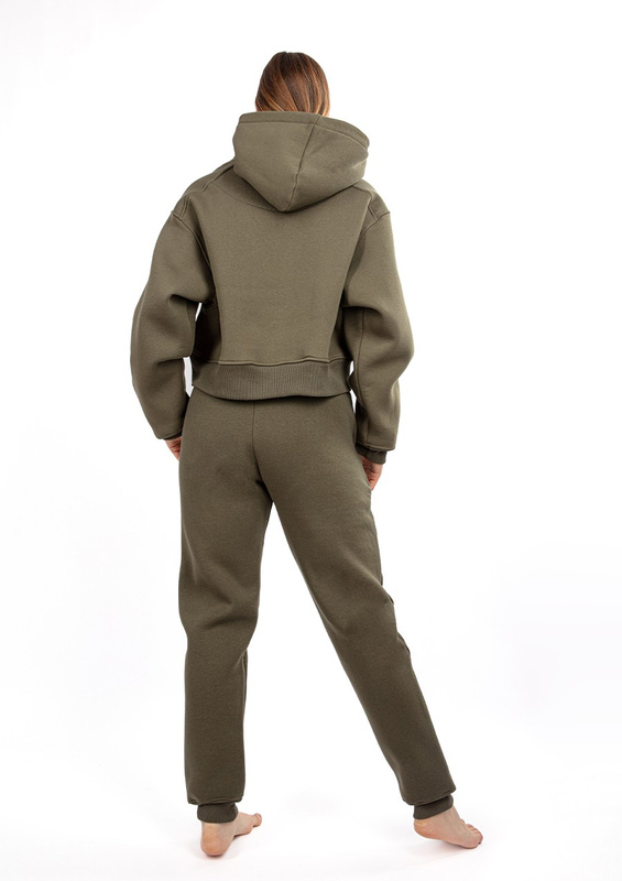 Ciepły komplet dresowy, bawełniany Dk-k-b16 khaki Dkaren