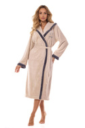 Długi szlafrok damski  z kapturem  L&L  2419 TESS Long  angora
