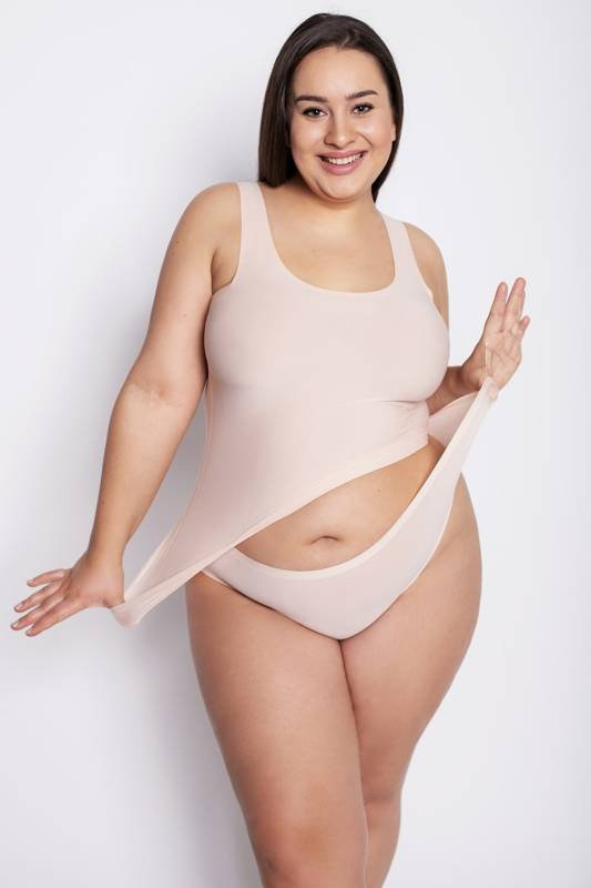 Beżowe figi Julimex FLEXI-ONE kolekcja PLUS SIZE 2XL-3XL
