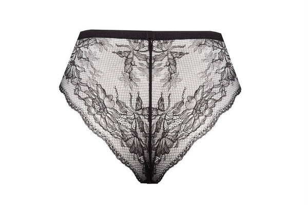 Czarno-beżowe figi z koronkowym tyłem Unikat FLAVIA