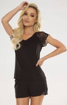 Piżama damska z koronkowymi rękawami De Lafense 625 Dagmara