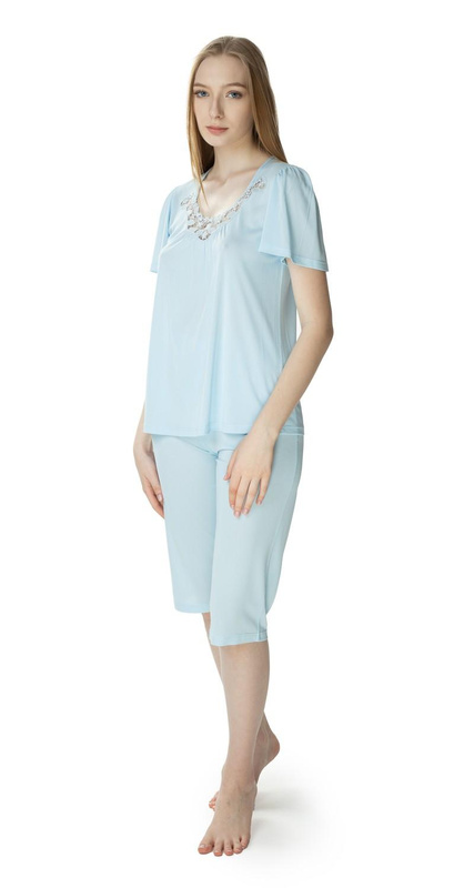 Damska dwuczęściowa piżama Matylda 3639 niebieski - Mewa