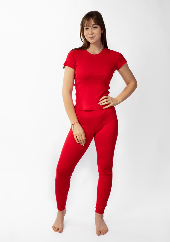 Komplet Halima - róż bawełna prążki - Dkaren