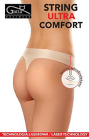 Beżowe stringi Gatta ULTRA Comfort - laserowo cięte, nie odznaczają się pod ubraniem. 