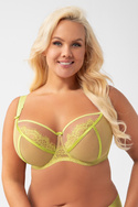 Miękki biustonosz na drutach  K496/2 limonkowy PARADISE - Gorsenia