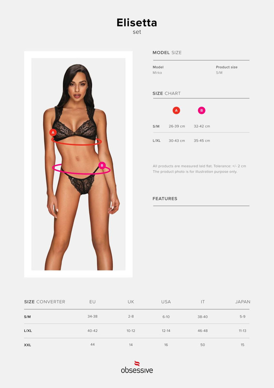 Koronkowy komplet biustonosz z figami Obsessive Elisetta
