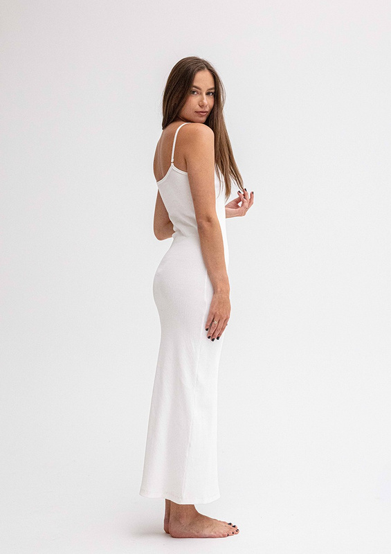 Dopasowana sukienka DK-K-P7 - czarny bawełna prążki - Dkaren