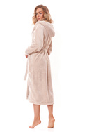Długi szlafrok z kapturem L&L 2322 SOFT angora