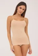 Beżowa koszulka Gatta Camisole-bezszwowa na wąskich ramiączkach