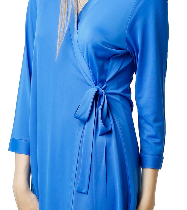 Elegancki peniuar damski Wiktoria 6386 szafir - Mewa