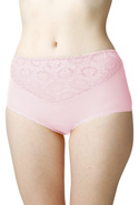 Figi damskie Liza wysoki stan z koronką kol. różowy - Mewa