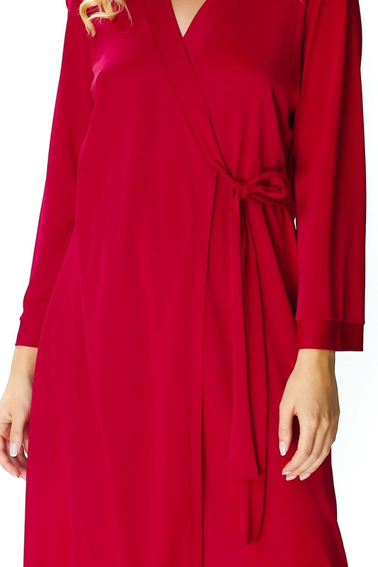 Elegancki peniuar damski Wiktoria 6386 burgund - Mewa